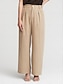 cheap Blouses-Classic High Rise Elastic Waist Trouser