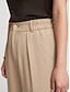 cheap Blouses-Classic High Rise Elastic Waist Trouser