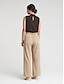 cheap Blouses-Classic High Rise Elastic Waist Trouser