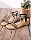 cheap Sandals-Beaded T Strap Boho Wedge Sandals