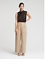 cheap Blouses-Classic High Rise Elastic Waist Trouser