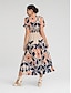 baratos Print Dresses-Brand Design Material Floral Maxi Dress