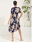 cheap Maxi Dresses-Chiffon Floral V Neck Vacation Daily Date Dress