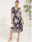 cheap Maxi Dresses-Chiffon Floral V Neck Vacation Daily Date Dress