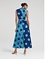 preiswerte Print Dresses-Polka Dot Satin Belted Sleeveless Midi Dress