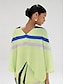 abordables blouses-Geometric Satin V Neck Poncho Blouse