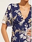 cheap Maxi Dresses-Chiffon Floral V Neck Vacation Daily Date Dress