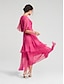 cheap Party Dresses-Ruffle Sleeve Solid Maxi Dress