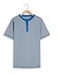 billige Short Sleeve-Herre Vaffel Henley-skjorte T-skjorter Kortermet Rutet Mote Designer Bekvem Knapper Henley Avslappet Daglig utendørs Sommer Blå Svart Hvit Henley T-skjorte