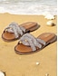 abordables sandales-Bohemian Rhinestone Crisscross Flat Sandals