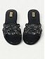 abordables sandales-Bohemian Rhinestone Crisscross Flat Sandals