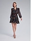 abordables Mini Robes-Billowy Sleeve Ruffle Mini Dress