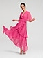 cheap Party Dresses-Ruffle Sleeve Solid Maxi Dress