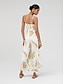 economico tute-Gold Leaf Satin Swing Jumpsuit