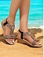 cheap Sandals-Beaded T Strap Boho Wedge Sandals