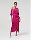 baratos Vestidos de Renda-Knotted Satin Drop Shoulder Maxi Dress