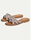 abordables sandales-Bohemian Rhinestone Crisscross Flat Sandals