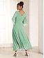 baratos Vestidos Tamanhos Grandes-Chiffon Ruffle V Neck Twisted Maxi Dress