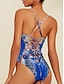 abordables une pièce-Leopard High Stretch Tie Swimsuit