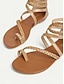 cheap Sandals-Braided Gladiator Flat Sandals