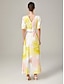 abordables Robes Maxi-Elegant Floral Flowy Midi Dress