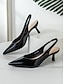 abordables escarpins et talons-Patent Leather Slingback Kitten Heels