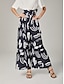 abordables pantalons et shorts-Print Wide Leg Vacation Pants