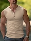 cheap Tank Tops-Men's Sleeveless Henley Tank Top Vest