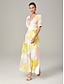 abordables Robes Maxi-Elegant Floral Flowy Midi Dress