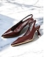 abordables escarpins et talons-Patent Leather Slingback Kitten Heels