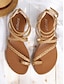 cheap Sandals-Braided Gladiator Flat Sandals