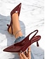 abordables escarpins et talons-Patent Leather Slingback Kitten Heels