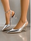 abordables escarpins et talons-Patent Leather Slingback Kitten Heels