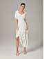 abordables Robes Maxi-Summer Puff Sleeve Waist cinched Dress