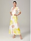 abordables Robes Maxi-Elegant Floral Flowy Midi Dress