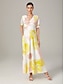 abordables Robes Maxi-Elegant Floral Flowy Midi Dress