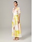 abordables Robes Maxi-Elegant Floral Flowy Midi Dress