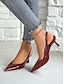 abordables escarpins et talons-Patent Leather Slingback Kitten Heels