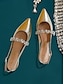 abordables Ballerines-Rhinestone Pointed Slingback Flats