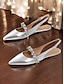 abordables Ballerines-Rhinestone Pointed Slingback Flats