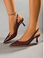 abordables escarpins et talons-Patent Leather Slingback Kitten Heels