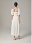 abordables Robes Maxi-Summer Puff Sleeve Waist cinched Dress