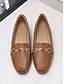 cheap Flats-Classic Gold Buckle Leather Loafers