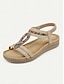 cheap Sandals-Beaded T Strap Boho Sandals
