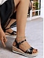 cheap Sandals-Cork Wedge Strappy Espadrille Sandals
