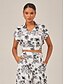 abordables Shirts-Sketch Print Cape Sleeve Shirt Top