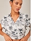 abordables Shirts-Sketch Print Cape Sleeve Shirt Top