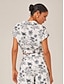 abordables Shirts-Sketch Print Cape Sleeve Shirt Top
