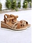 cheap Sandals-Cork Wedge Strappy Espadrille Sandals