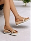 cheap Sandals-Cork Wedge Strappy Espadrille Sandals